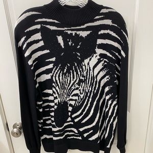 PRICE REDUCED! ST. JOHN COLLECTION by Marie Gray Vintage Zebra Sweater size M